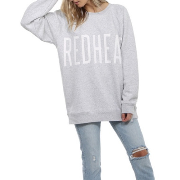 Brunette The Label Light Gray 'Redhead' Sweatshirt NWT (DISCONTINUED) - Picture 2 of 10